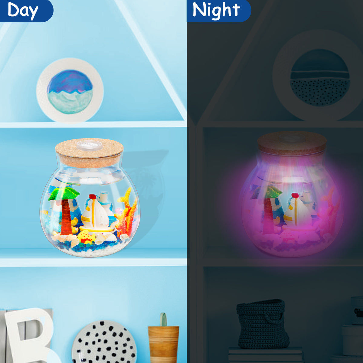 Light Up Terrarium Crafts Kit With Moon Lamp — DIY Gift For Kids 8-12, Boys & Girls Science Toy, Night Light & Decor - View #8