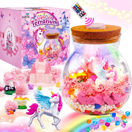 Kiditos Unicorn Light Up Terrarium DIY Toy Kit (TA-Unicorn)