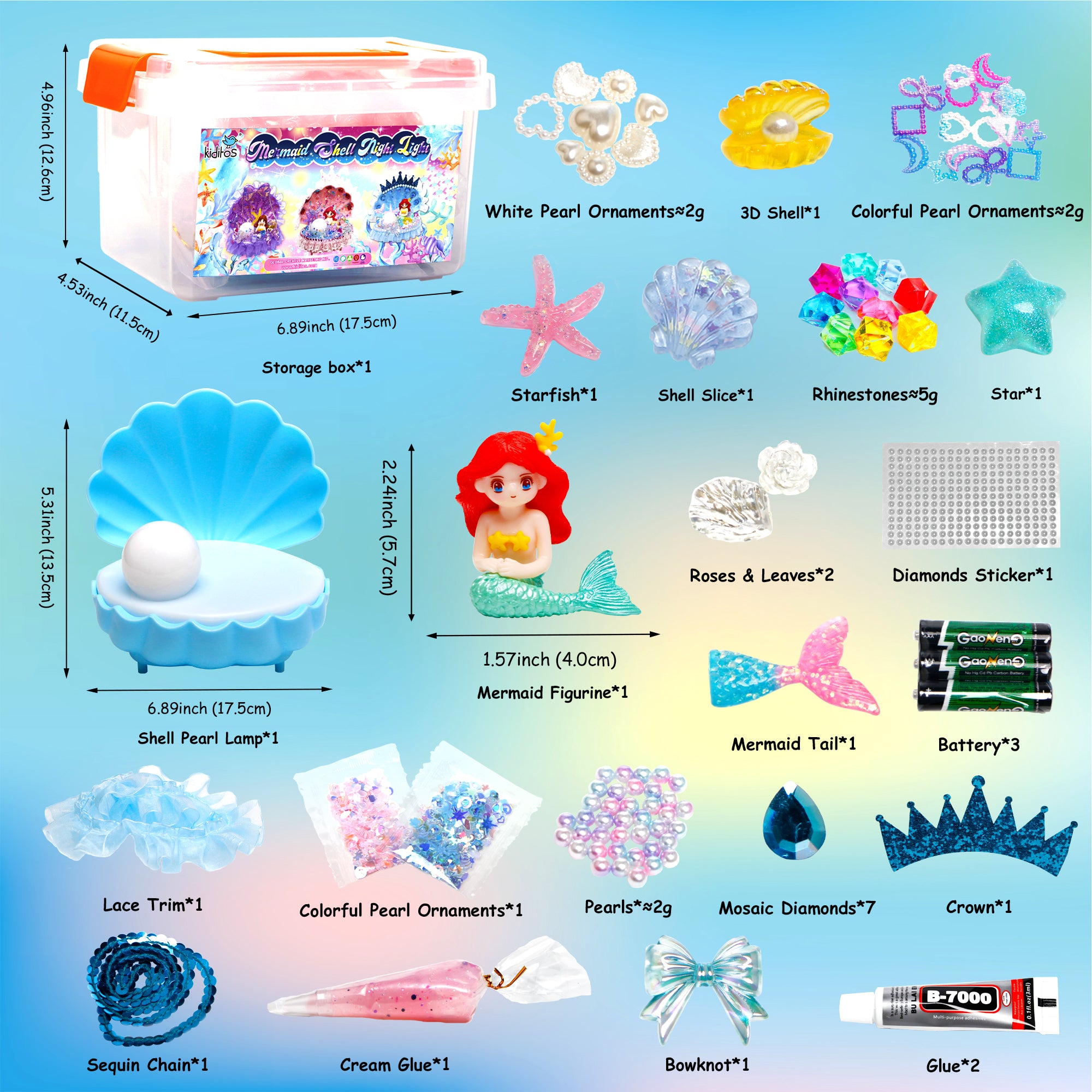 mermaid shell  light 。:°ஐ♡* マーメイド アリエル Mermaid Shell Night Light – Kiditos