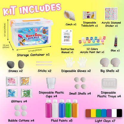 Kiditos Rockin' Rock & Shell Painting- Treasure Painting Kit