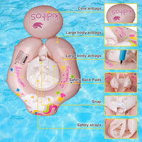 Baby Pink Small Swimming Pool Float with Removable UPF 50+ UV Sun Protection Canopy