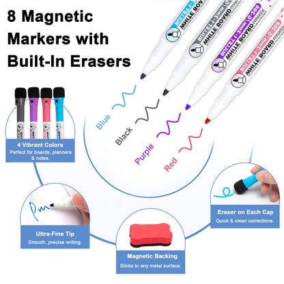Kiditos Magnetic Refrigerator Calendar Planner Set, 3 Boards