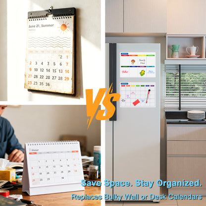 Kiditos Magnetic Refrigerator Calendar Planner Set, 3 Boards