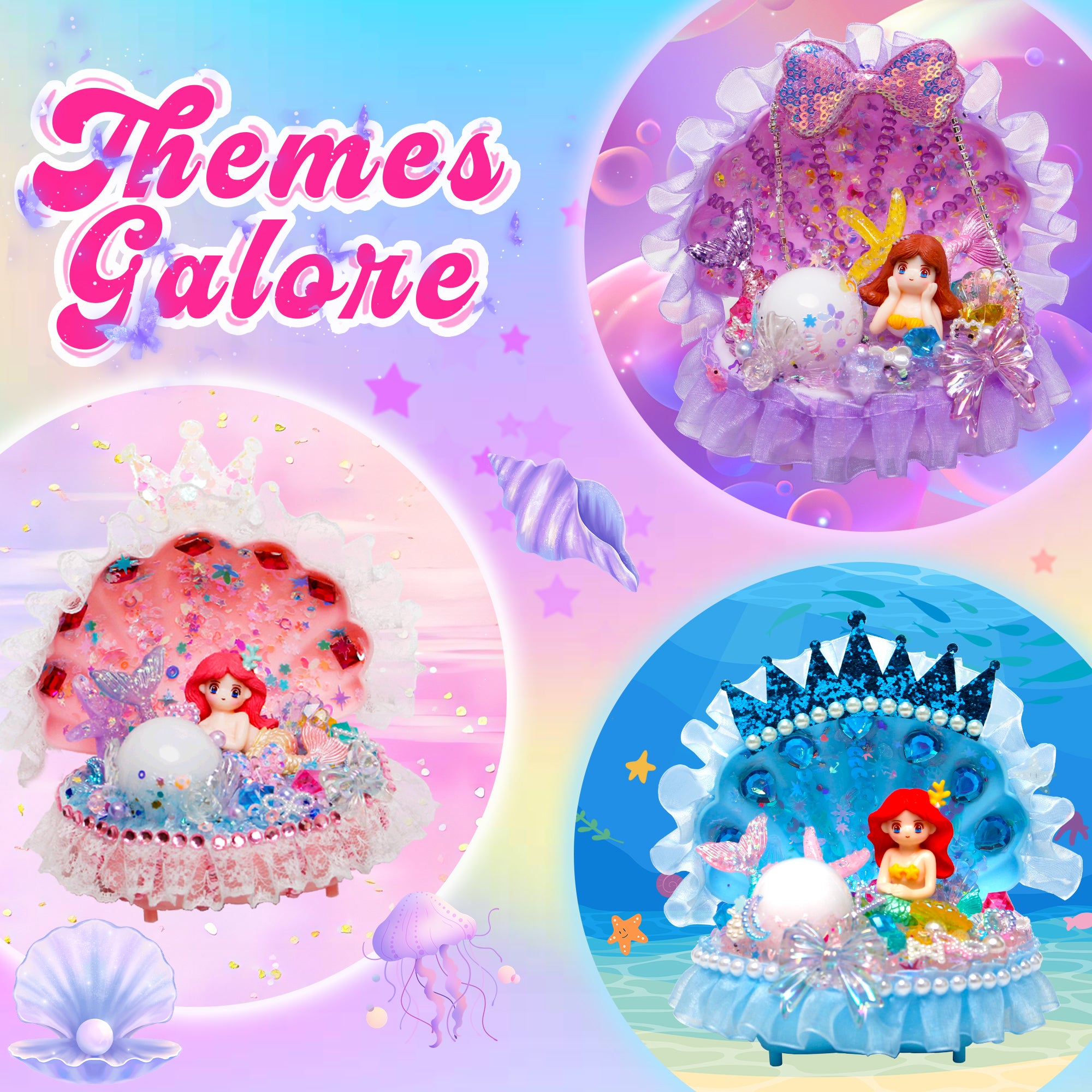 Kiditos Blue Mermaid Shell Night Light （MSNL-BLUE）