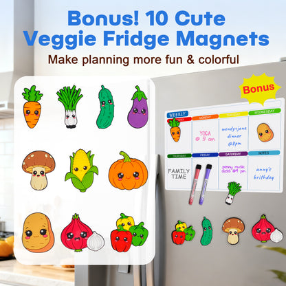 Kiditos Magnetic Refrigerator Calendar Planner Set, 3 Boards