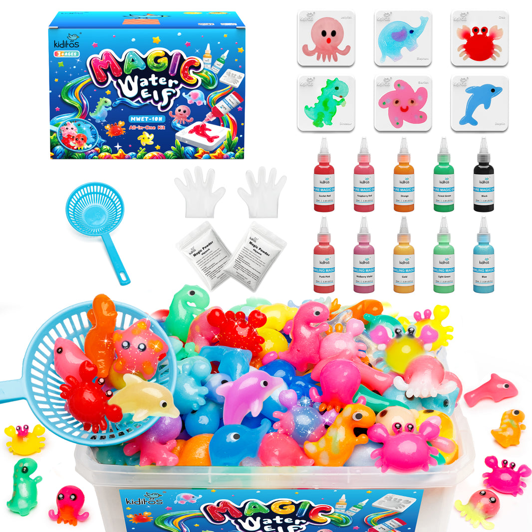 Kiditos Magic Water Elf Kit, Sea Creatures Starter, 10 Colors (MWET-10N)