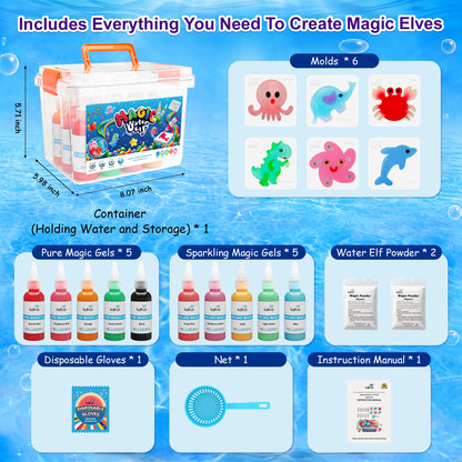 Kiditos Magic Water Elf Kit, Sea Creatures Starter, 10 Colors (MWET-10N)