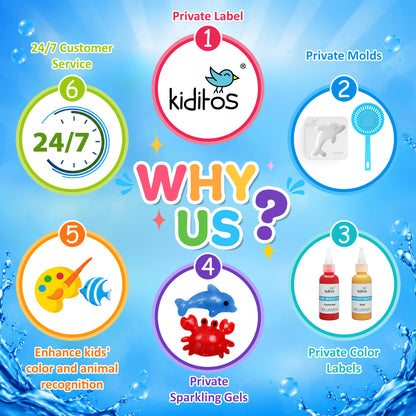 Kiditos Magic Water Elf Kit, Sea Creatures Starter, 10 Colors (MWET-10N)