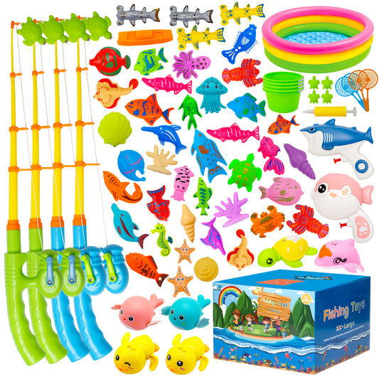 Kiditos 70 PCS Magnetic Fishing Toys Game Set (FG-70)