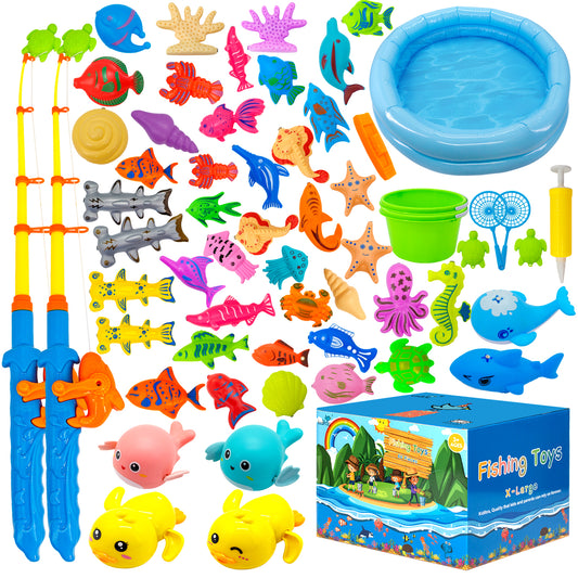 Kiditos 60 PCS Magnetic Fishing Toys Game Set (FG-60)