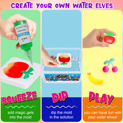 Kiditos Magic Water Elf Kit, Fruit & Vegetable Theme, 20 Colors