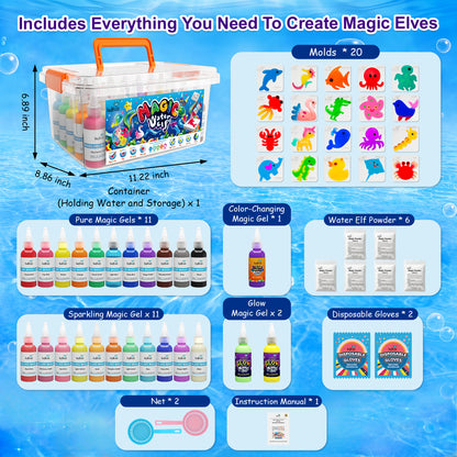 Kiditos Magic Water Elf Kit, Animals Deluxe, 25 Colors (MWET-25N)