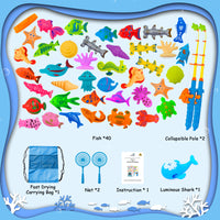 Kiditos 46 PCS Magnetic Fishing Toys Game Set