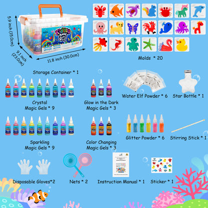 Glitter Sea Creature 24 Colors Magic Water Elf Toy Kit (MWET-30T)