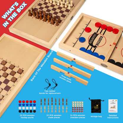 Sling Puck Game 3 IN 1 Large 22.84x12.60" (FSPG-L-3IN1)