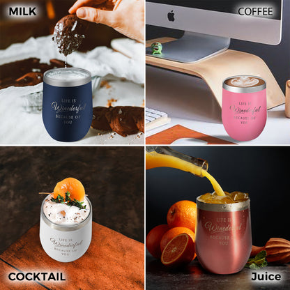 Stainless Steel Wine Tumbler 4 Pack