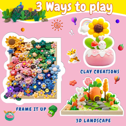 Kiditos Classic 3D Ultra Light Air-Dry Modeling Clay Picture Frame Painting Kit (MC-CLASSIC)