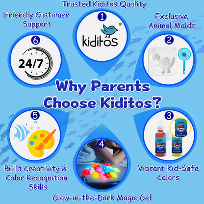 Kiditos Magic Water Elf Kit, Dinosaur Theme, 20 Colors