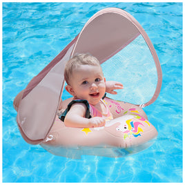 Baby Pink X-Large Swimming Pool Float with Removable UPF 50+ UV Sun Protection Canopy