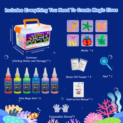 Glow in the Dark 6 Colors Magic Water Elf Toy Kit (MWET-6NG)