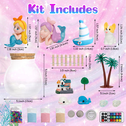 Kiditos Mermaid Light Up Terrarium DIY Toy Kit (TA-mermaid)