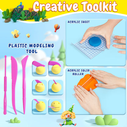 Kiditos Classic 3D Ultra Light Air-Dry Modeling Clay Picture Frame Painting Kit (MC-CLASSIC)