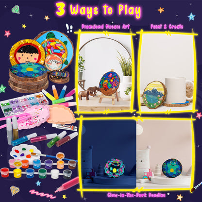 Kiditos Glow Diamond Wooden Painting Kit (WDP-GLOW)