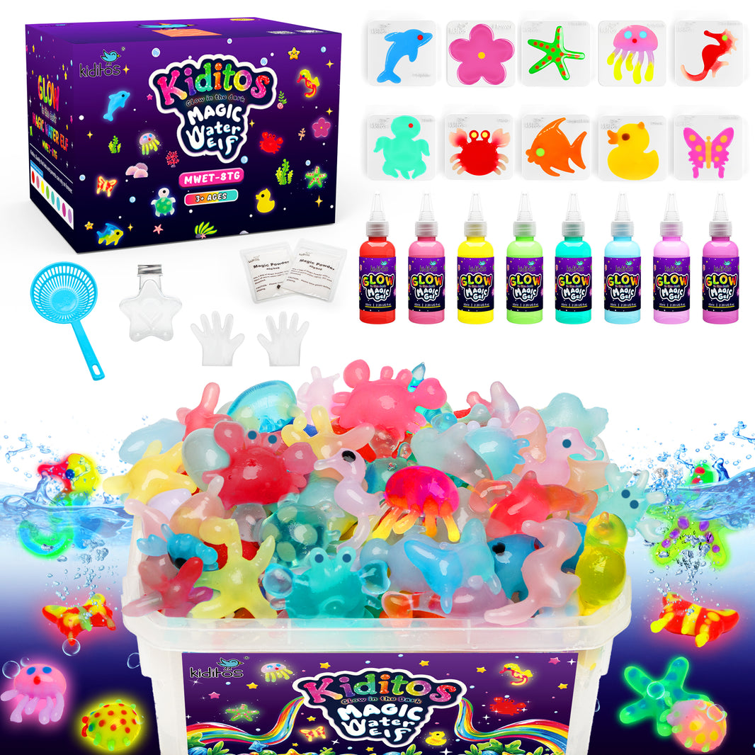 8 Colors Glow in the Dark Magic Water Elf Toy Kit（MWET-8TG）