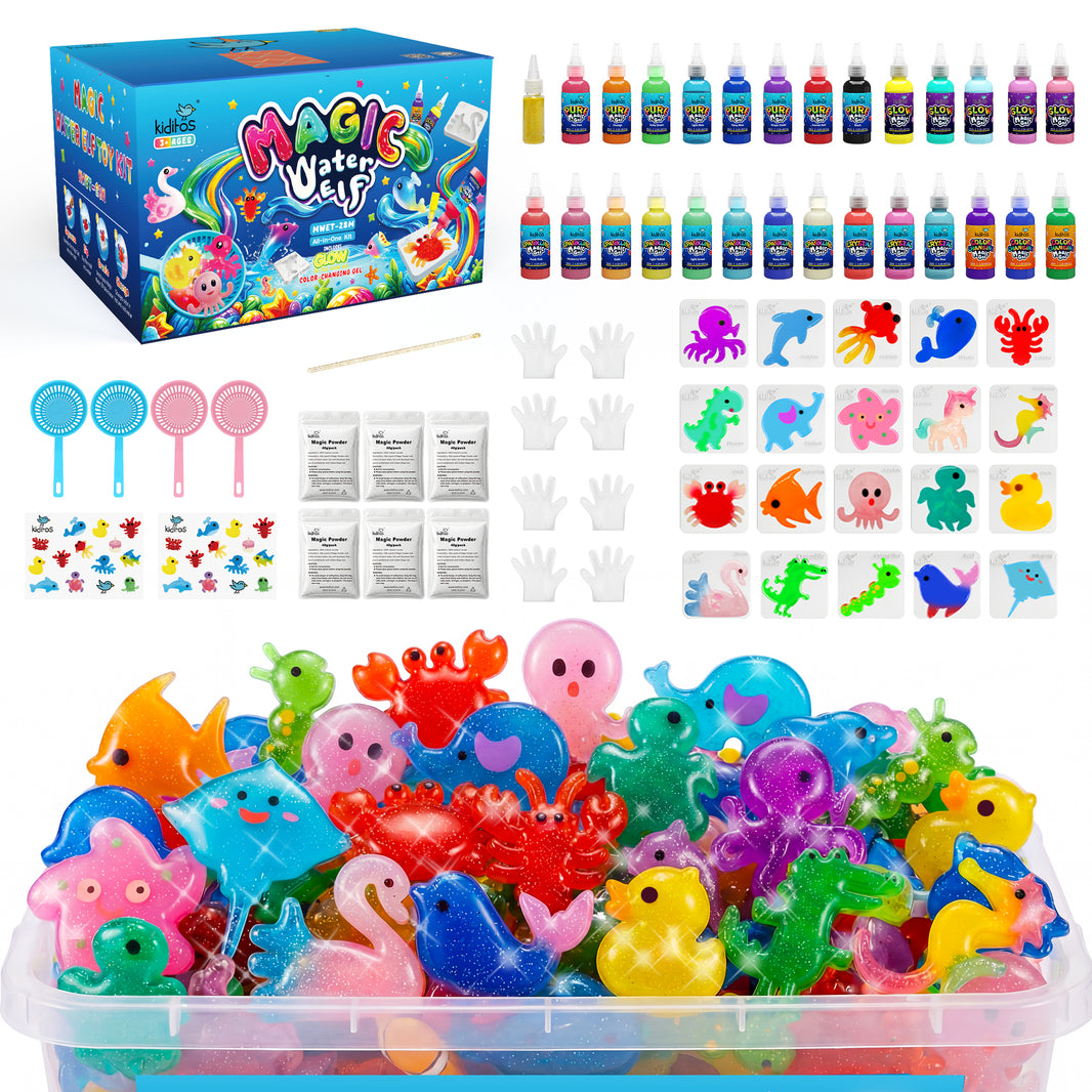 Kiditos Magic Water Elf Kit, Animals Deluxe, 27 Colors