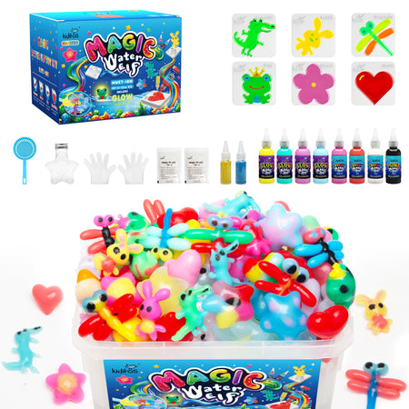 Kiditos Magic Water Elf Kit, Glitter Edition, 8 Colors