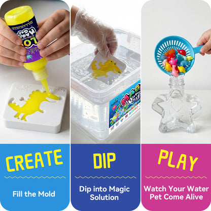 Kiditos Magic Water Elf Kit, Glitter Edition, 8 Colors