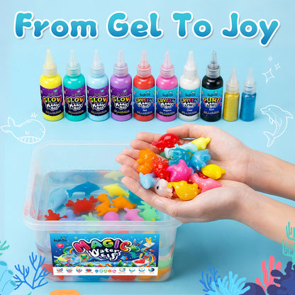 Kiditos Magic Water Elf Kit, Glitter Edition, 8 Colors