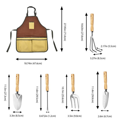 Kiditos Kids Gardening Tool Set with Apron, 5-Piece