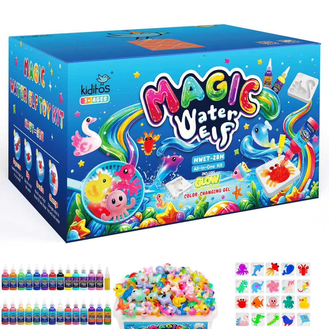 Kiditos Magic Water Elf Kit, Animals Deluxe, 27 Colors