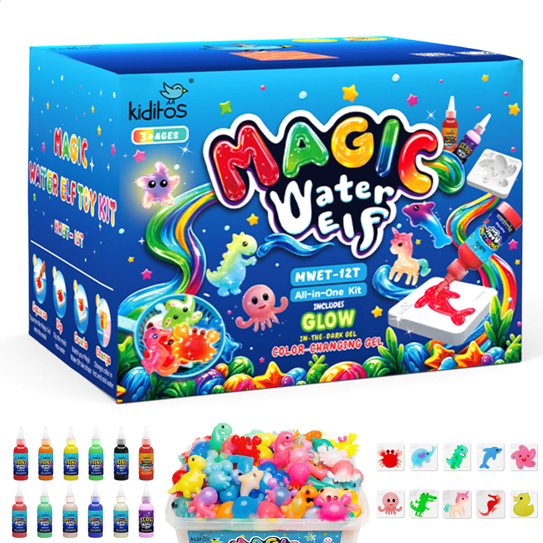 Kiditos Magic Water Elf Kit, Animals, 12 Colors
