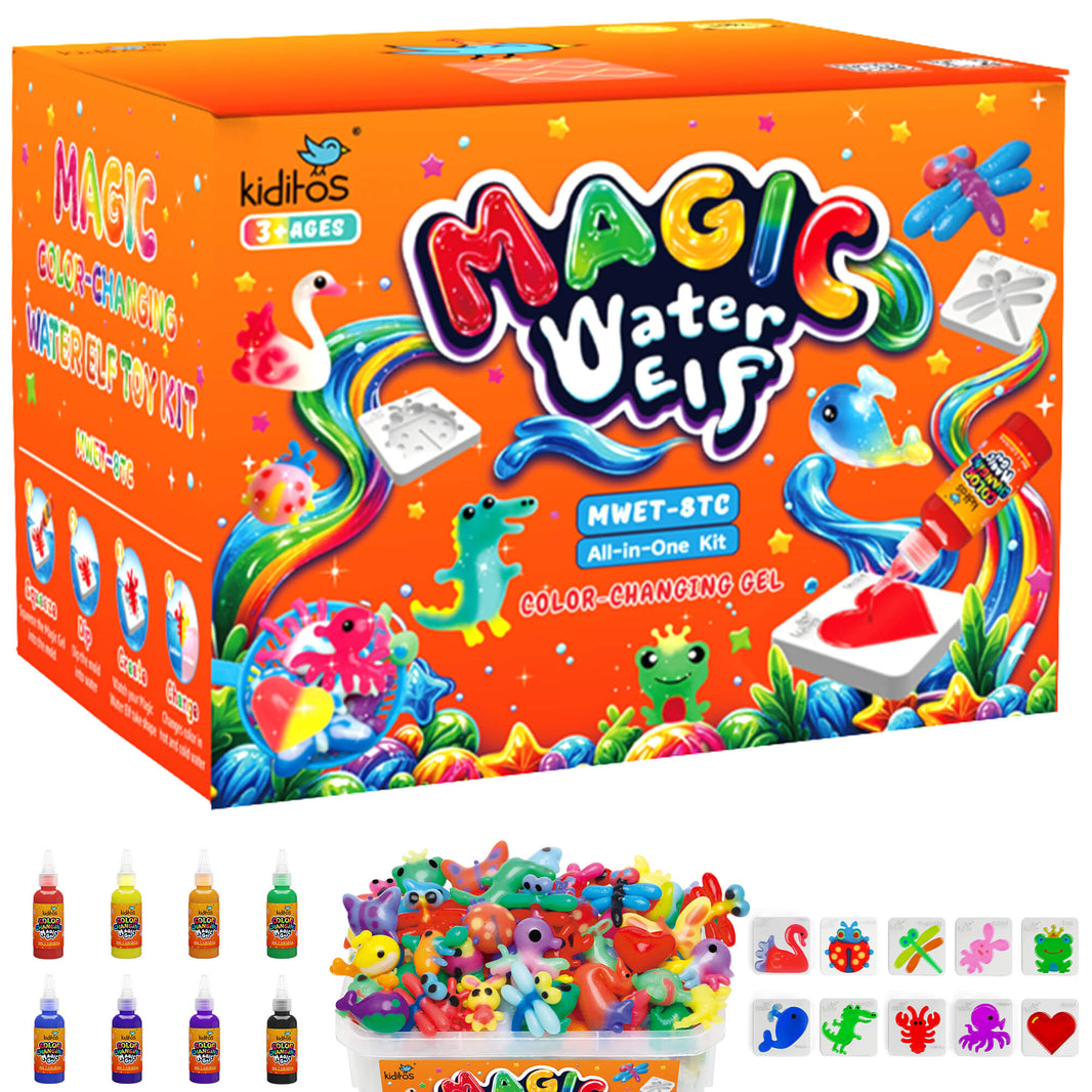 Kiditos Magic Water Elf Kit, Color-Changing Edition, 8 Colors (MWET-8TC)