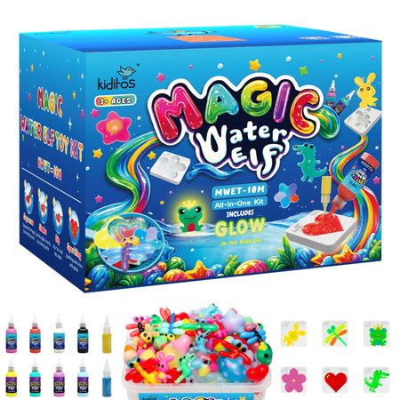 Kiditos Magic Water Elf Kit, Glitter Edition, 8 Colors (MWET-10M)