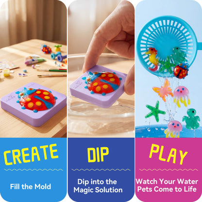 Kiditos Magic Water Elf Kit, Glow-in-the-Dark Mini, 6 Colors (MWET-6NG)