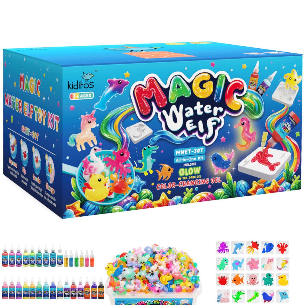 Kiditos Magic Water Elf Kit, Sea Creatures Glitter Deluxe, 24 Colors (MWET-30T)
