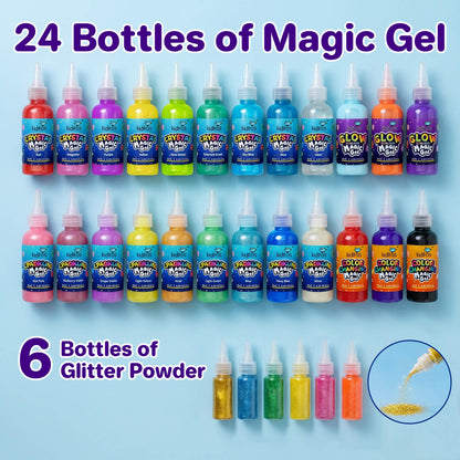 Kiditos Magic Water Elf Kit, Sea Creatures Glitter Deluxe, 24 Colors (MWET-30T)