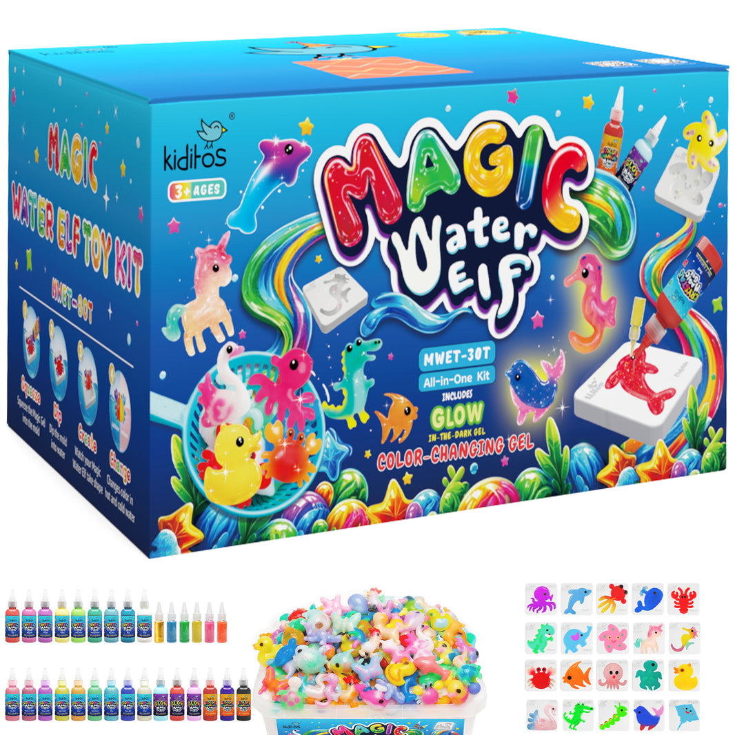 Kiditos Magic Water Elf Kit, Sea Creatures Glitter Deluxe, 24 Colors (MWET-30T)