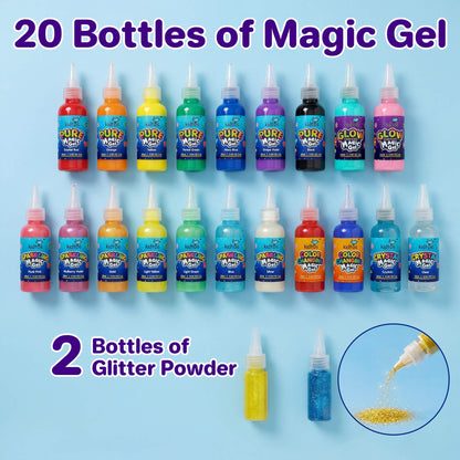 Kiditos Magic Water Elf Kit, Sea Creatures Glitter, 20 Colors