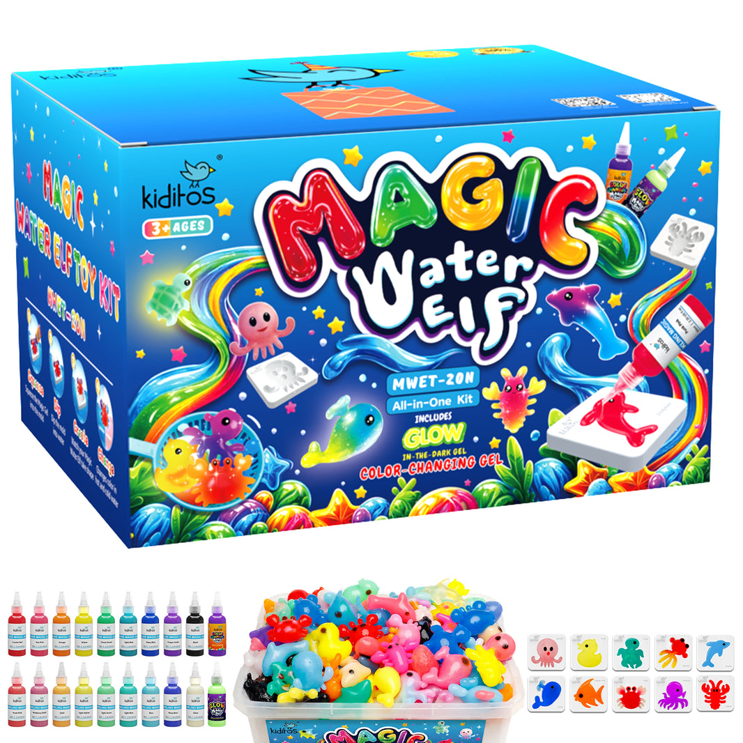 Kiditos Magic Water Elf Kit, Sea Creatures Pearl Mix, 20 Colors