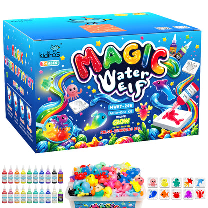 Kiditos Magic Water Elf Kit, Sea Creatures Pearl Mix, 20 Colors