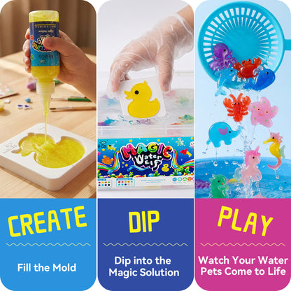 Kiditos Magic Water Elf Kit, Sea Creatures Pearl Mix, 20 Colors
