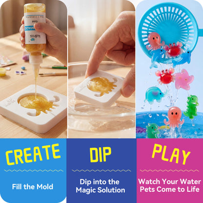 Kiditos Magic Water Elf Kit, Sea Creatures Starter, 10 Colors (MWET-10N)