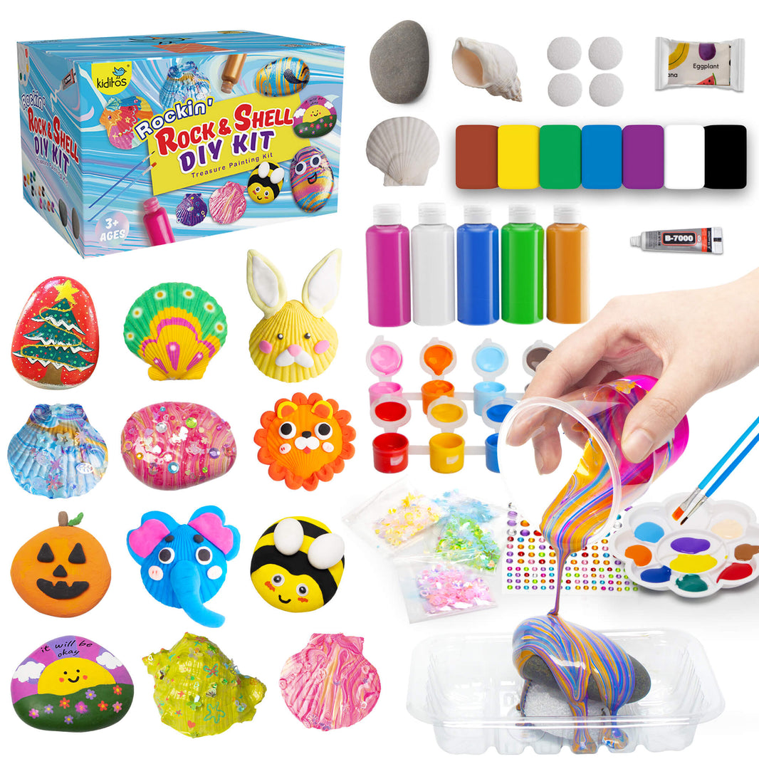 Kiditos Rock & Shell Treasure Painting Kit