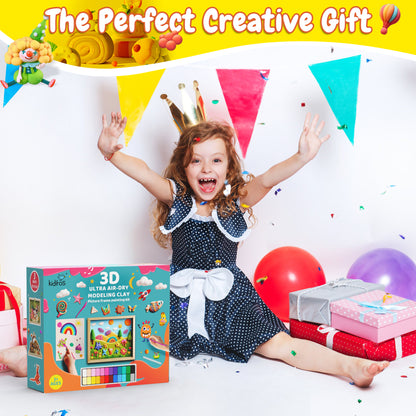 Kiditos 3D Air-Dry Clay Picture Frame Painting Kit