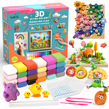 Kiditos 3D Air-Dry Clay Picture Frame Painting Kit
