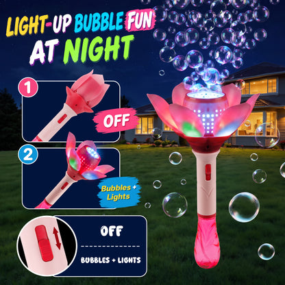 Kiditos Flower Bubble Machine with Lights & Music
